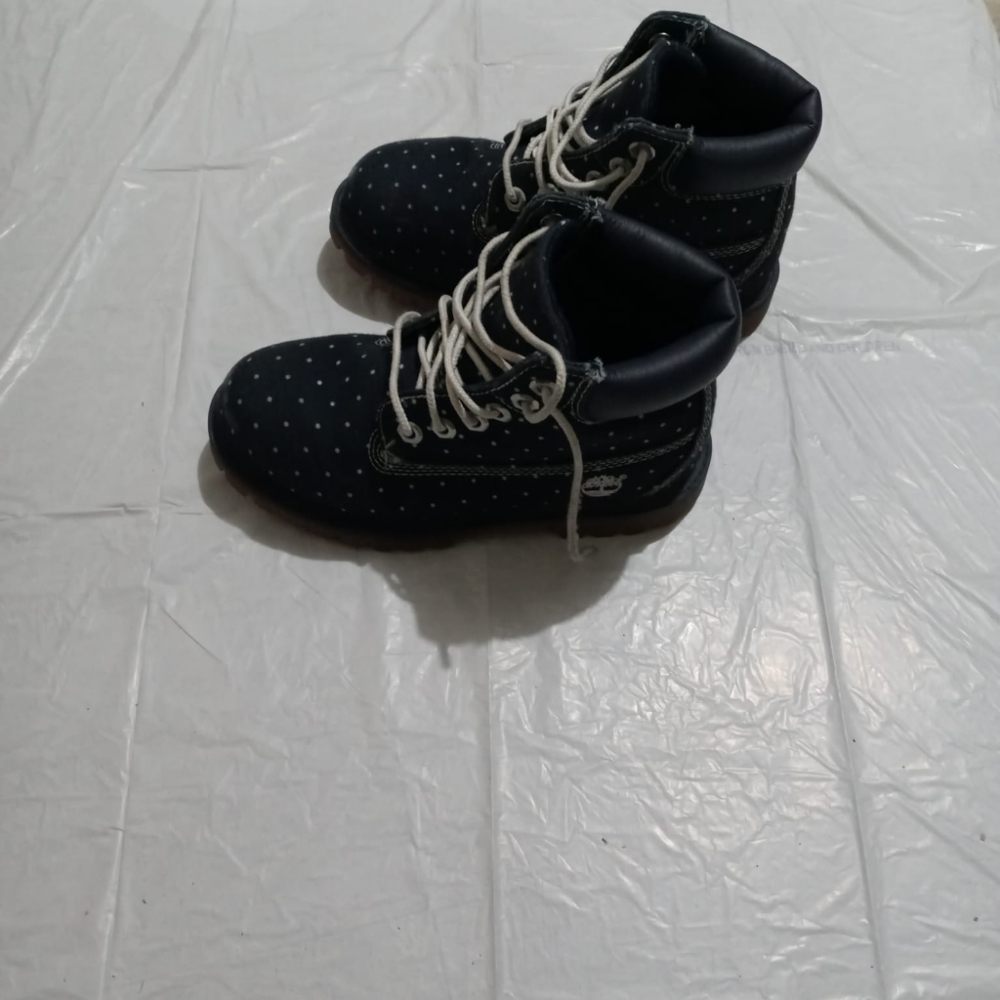 Navy blue white dotted Timberland Size 12 - Picture 6 of 8